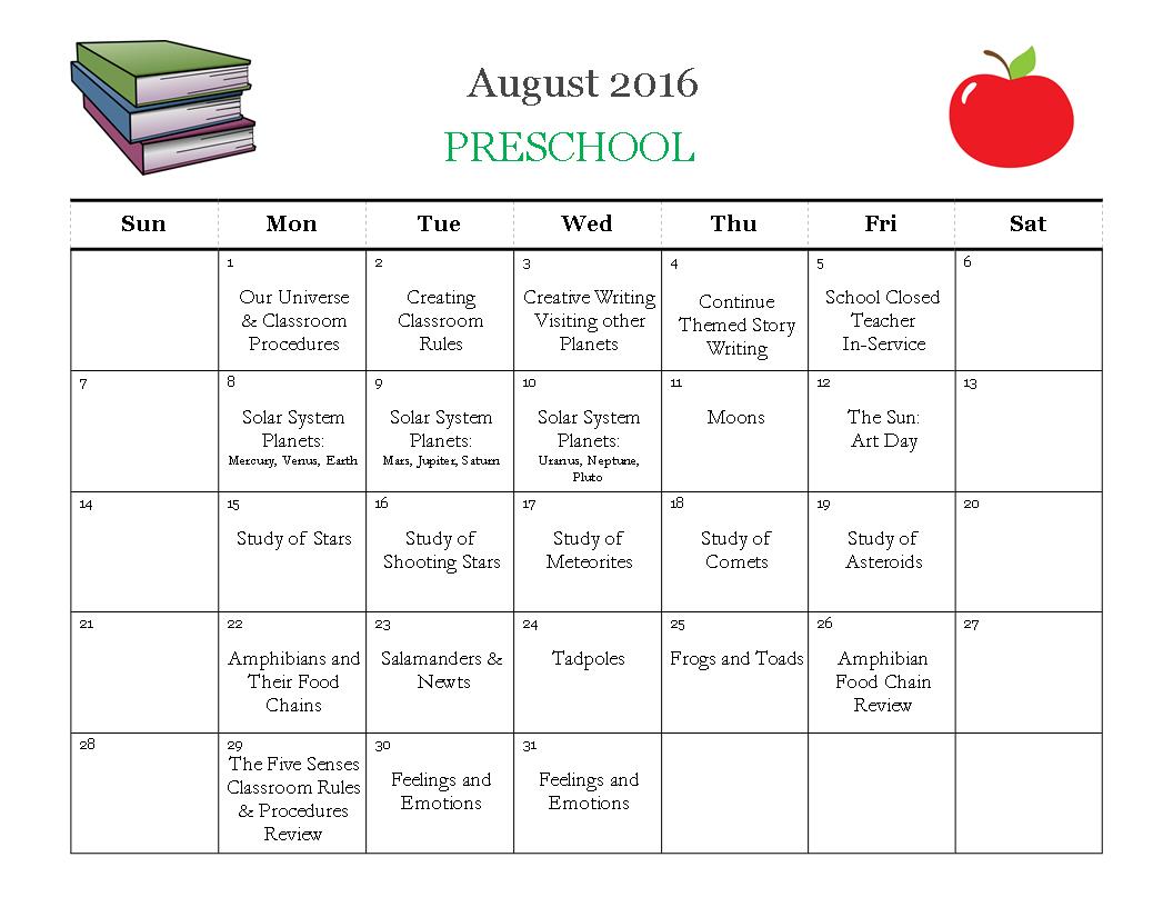 HC August 2016 PS Calendar