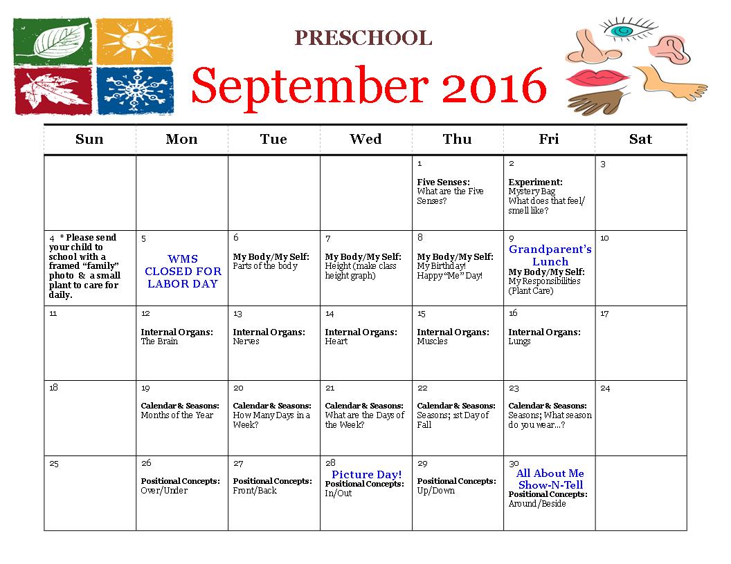 hc Preschool Sept Calendar
